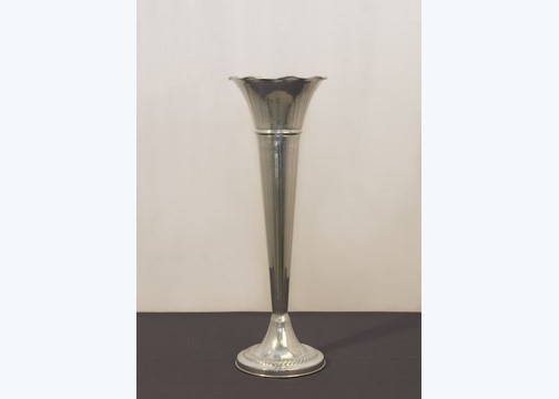 Silver Hammered Trumpet Vase
